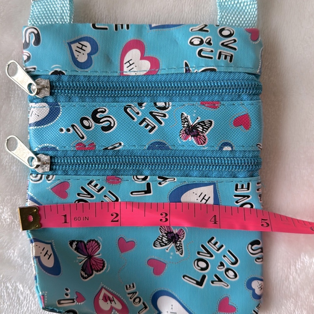 Baby blue pink and blue heart color Crossbody bag - Picture 4 of 5
